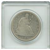 1875 Seated Liberty Silver Half Dollar