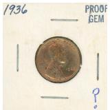 1936 Proof Gem Lincoln Wheat Cent