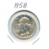 1958 Washington Silver Quarter