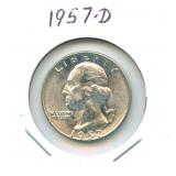 1957-D Washington Silver Quarter