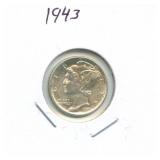 1943 Mercury Silver Dime