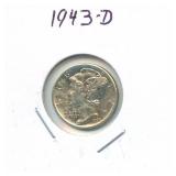 1943-D Mercury Silver Dime