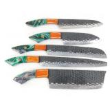 Set of 5 New Carbon Steel Dragon Scale Kitchen
