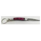 New Damascus Steel Folding Keychain Knife