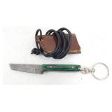 New Damascus Steel Fixed Blade Keychain Knife