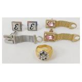 Vintage Swank Cufflinks and 18kt HGE Ring