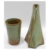 * Frankoma Prairie Green Pottery Pieces: 5" Tall