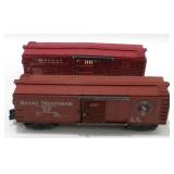 Lot of 2 Red Model Freight Train Cars - Missouri