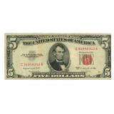 1953-B $5 Red Seal Legal Tender U.S. Note