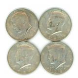 (4) 40% Silver Kennedy Half Dollars