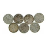 7 Silver Canadian Quarters