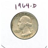 1964-D Washington Silver Quarter
