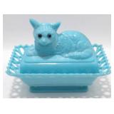 Rare Large Westmoreland Kitten Covered Bowl - No