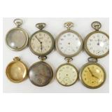 Old Pocket Watches - Elgin, Etc. plus Empty Cases