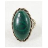 Green Malachite Sterling Ring