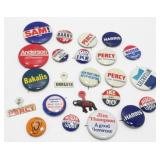 24 Vintage Political Pinback Buttons