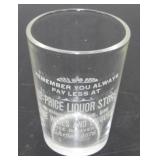 * Vintage Lo-Price Liquor Store Etched Shot Glass