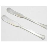2 All Sterling Old Butter Knives - 51.91 grams