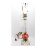 ** Vintage Etched Glass Table Lamp