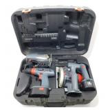 * Plastic Tool Container w/ Cordless Drill, Saw &