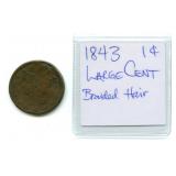 1843 Braided Hair Large Cent