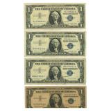 4 Silver Certificate $1 US Notes - All 1957-A
