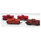Lot of 4 American Flyer Red Model Train Cabooses