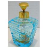 * Vintage L.W. Rice Blue Glass Perfume Atomizer