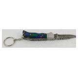 New Damascus Steel Folding Keychain Knife