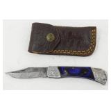 New Damascus Steel Folding Pocket Knife with