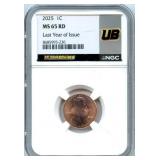 2025 Lincoln Cent Last Year of Issue NGC MS65 RD