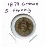 1874 German 5 Pfennig
