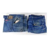 Two Pair of Old Wrangler Jeans - Some Wear, 38x32