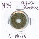 1935 British Palestine 5 Mils