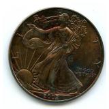 2002 American Silver Eagle - Beautiful Rainbow