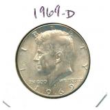 1969-D Kennedy Silver Half Dollar - 40% Silver