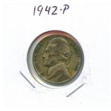 1942-P Jefferson Silver War Nickel