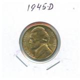 1945-D Jefferson Silver War Nickel