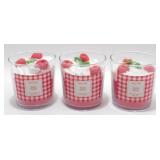 * (3) Sweet Cherry Candles