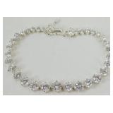 RJ CZ Sterling Silver Bracelet