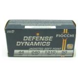 * 50 Factory Rounds of 44 Mag 240 Grain JSP Brass