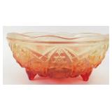 * Vintage 8" Footed Amberina Nicely Patterned