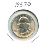 1957-D Silver Washington Quarter