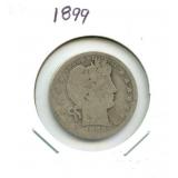 1899 Barber Silver Quarter
