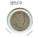 1895-O Barber Silver Quarter