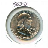 1963-D Franklin Silver Half Dollar