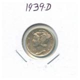 1939-D Mercury Silver Dime