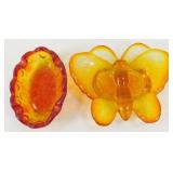 * Two Amberina Smaller Trays - Bullseye and