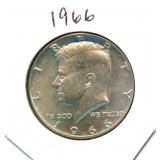 1966 Kennedy Silver Half Dollar - 40% Silver