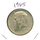 1965 Kennedy Silver Half Dollar - 40% Silver